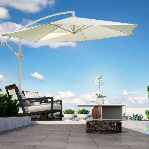 Ombrellone palo laterale 3mt in metallo colore bianco