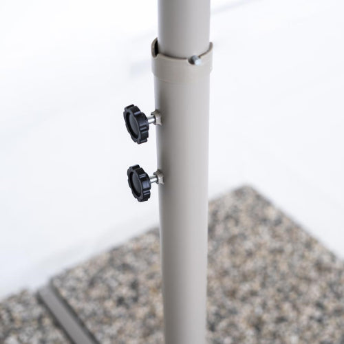 Ombrellone palo laterale 3mt in metallo color ecru'