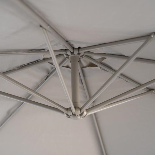 Ombrellone palo laterale 3mt in metallo color ecru'