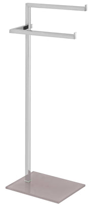 Piantana portasciugamani con base in vetro color tortora