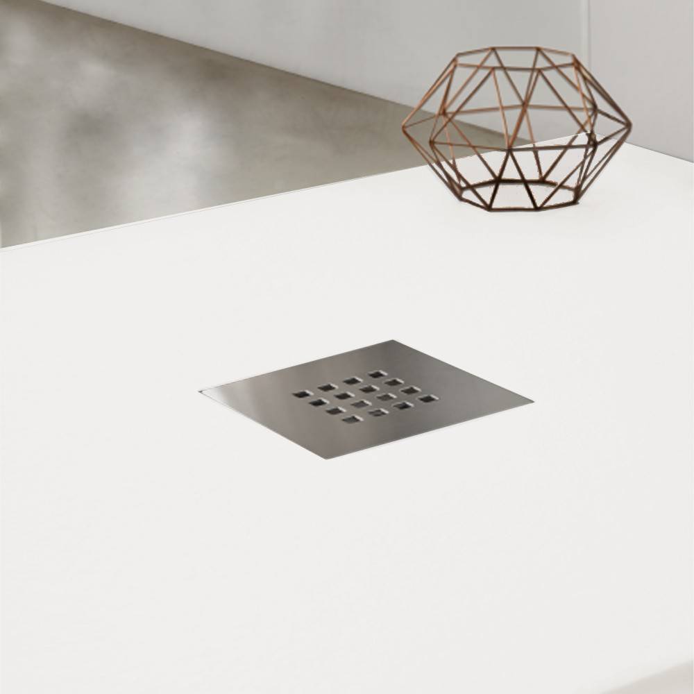 Piatto doccia effetto pietra 90x90 Bianco marmoresina pieno Piletta inclusa