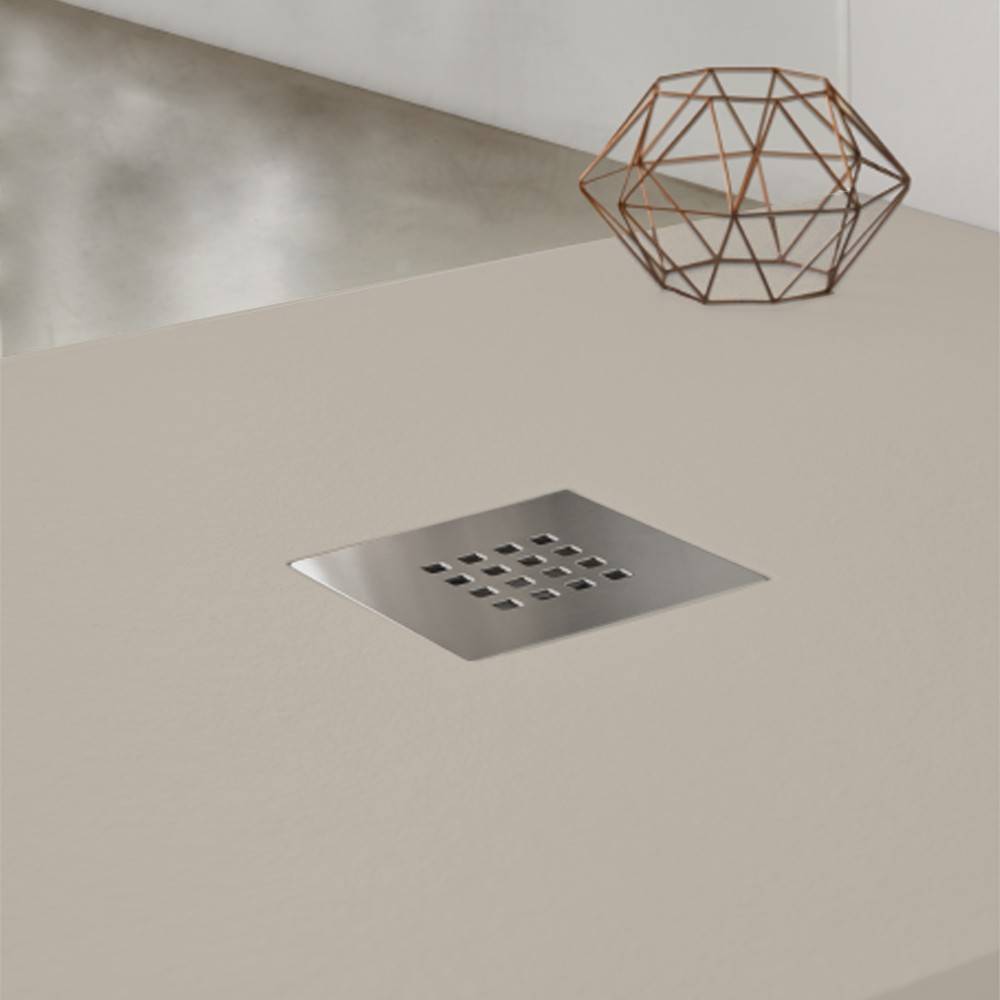 Piatto doccia effetto pietra 90x90 Tortora marmoresina pieno Piletta inclusa