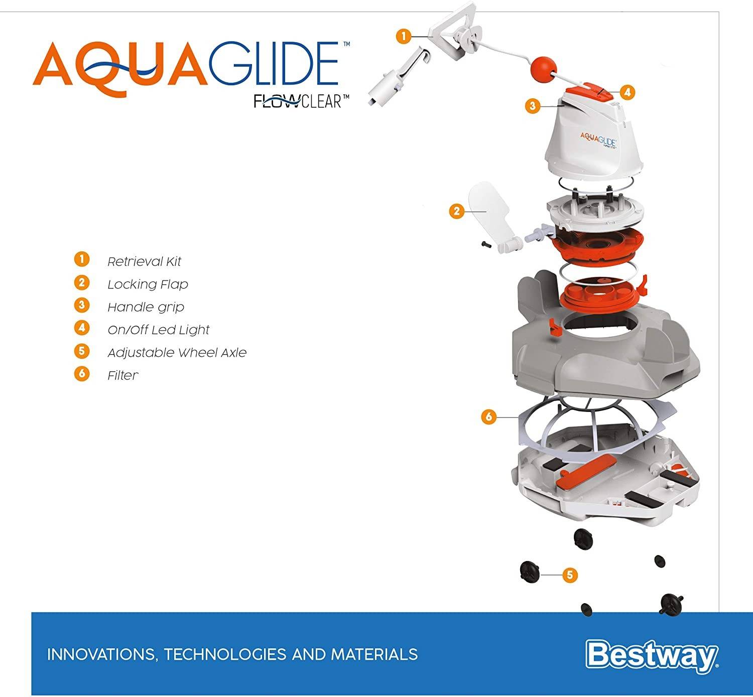 Robot pulitore automatico per piscine Bestway 58620  mod. Aquaglide