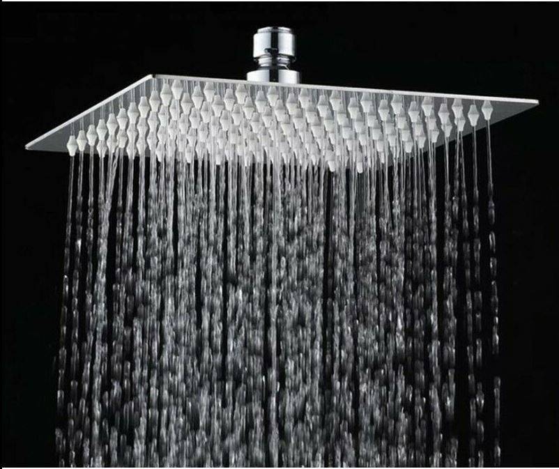 Soffione doccia quadrato acciaio inox 25x25cm lucidato a specchio anticalcare