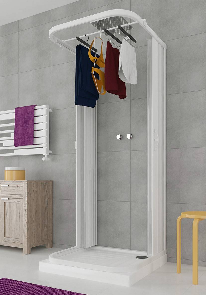 Asta di supporto in pvc per stendipanni per modello box doccia a 2 e 3 lati