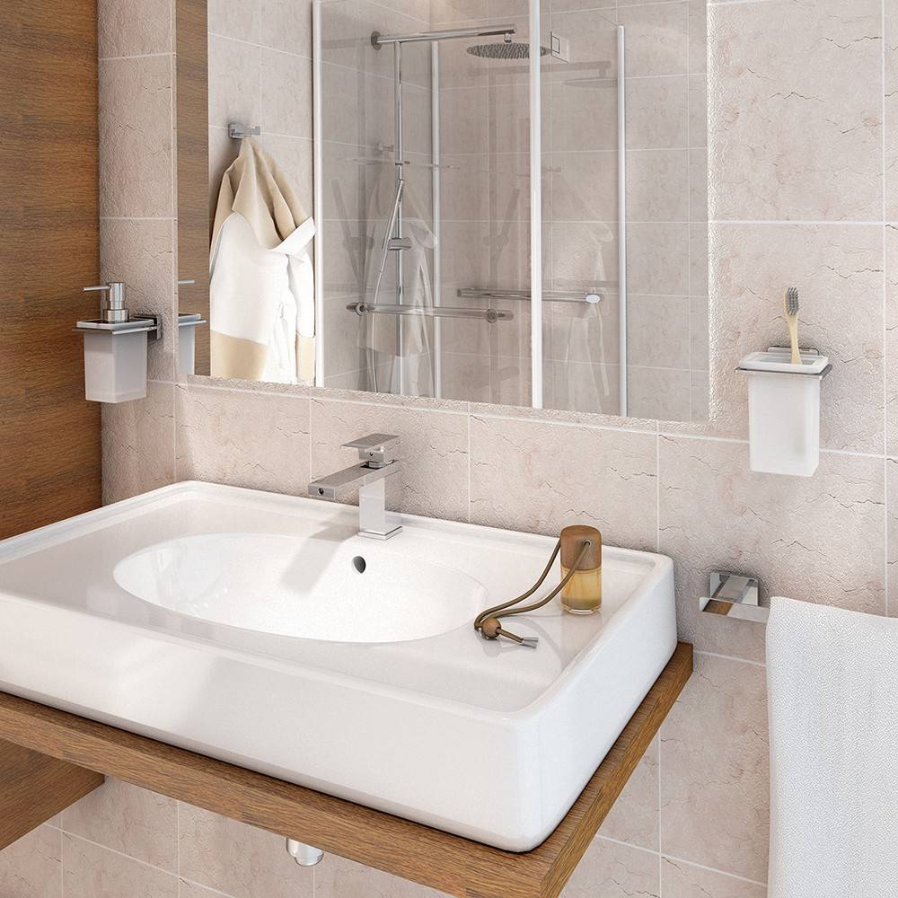 Portaspazzolini a muro GEDY linea Atena in acciaio colore Cromato