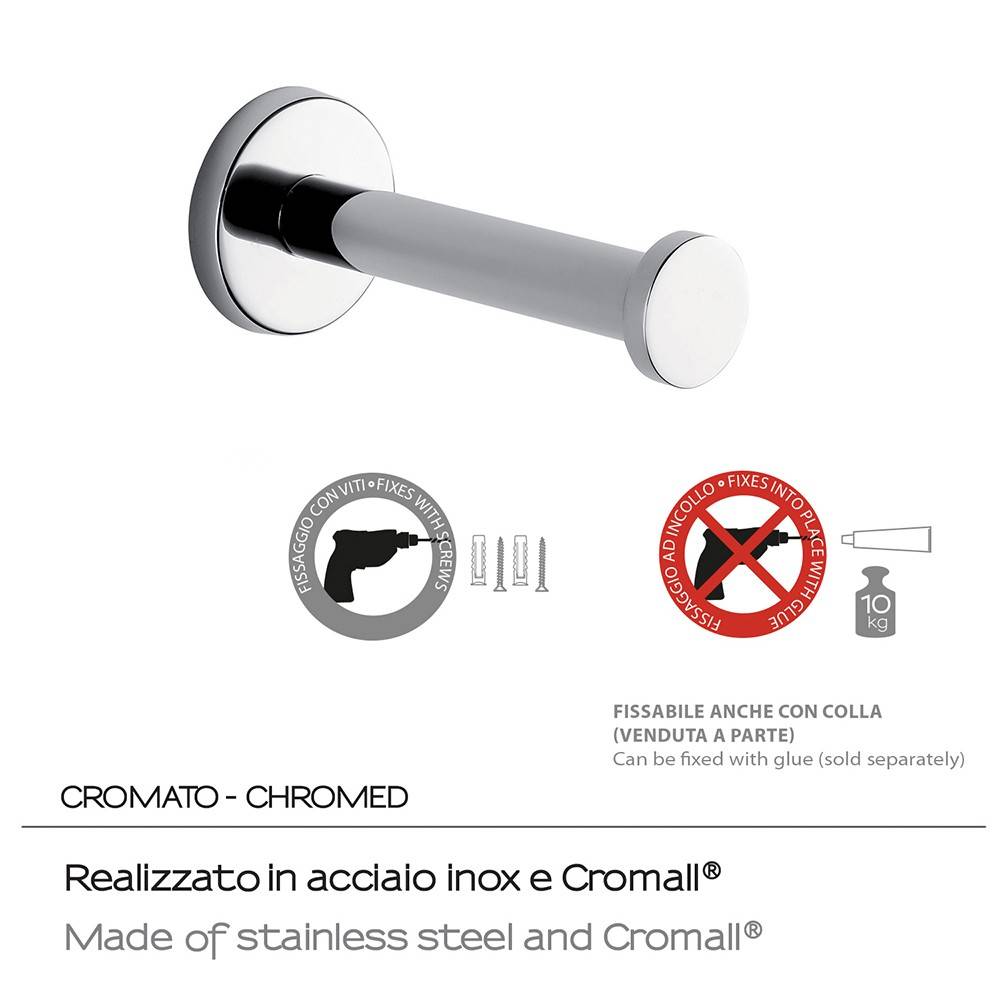 Portarotolo a muro Gedy in acciaio inox e cromall serie Felce
