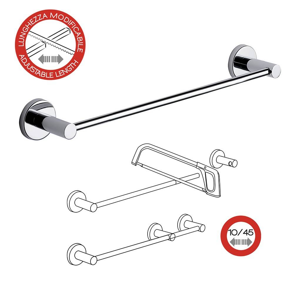 Portasalviette a muro GEDY linea Felce da 45cm Cromato