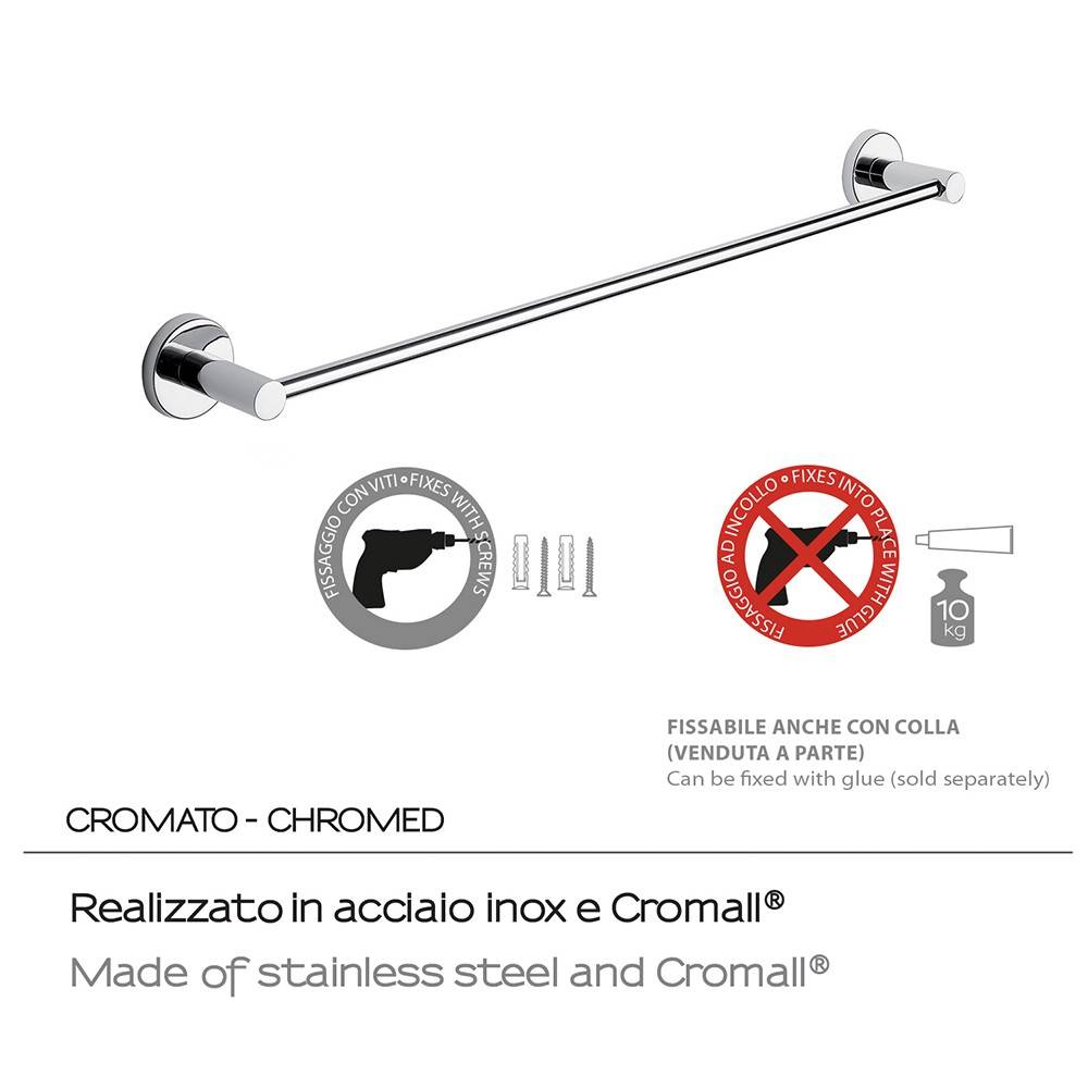 Portasalviette a muro GEDY linea Felce da 60cm Cromato