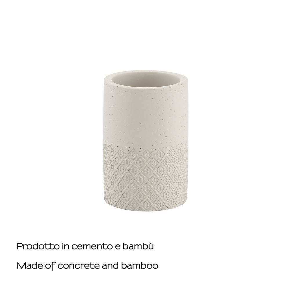 Portaspazzolini d' appoggio GEDY linea Afrodite in cemento colore Grigio