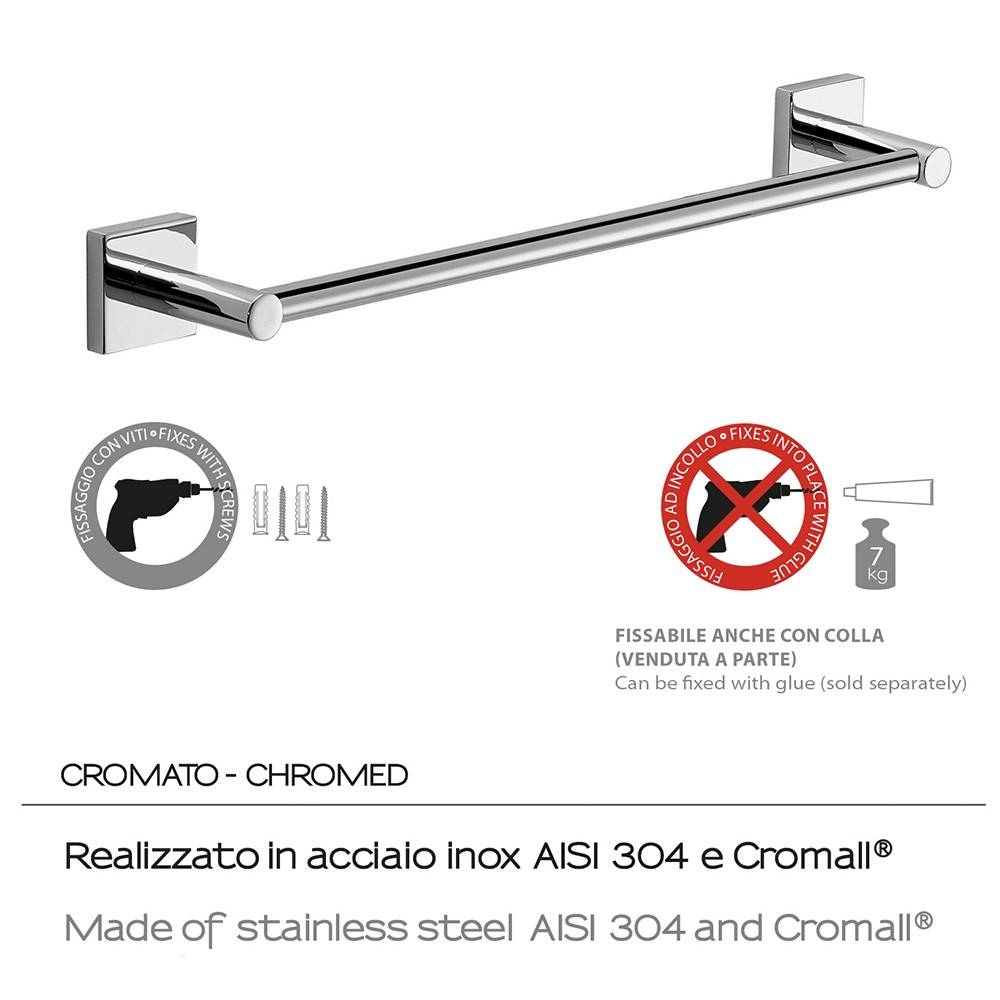 Portasalviette GEDY linea Fuji da 45cm Cromato