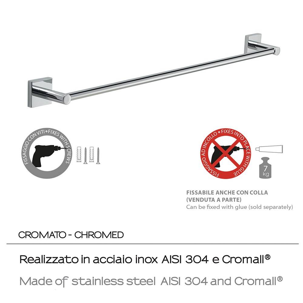 Portasalviette GEDY linea Fuji da 60cm Cromato