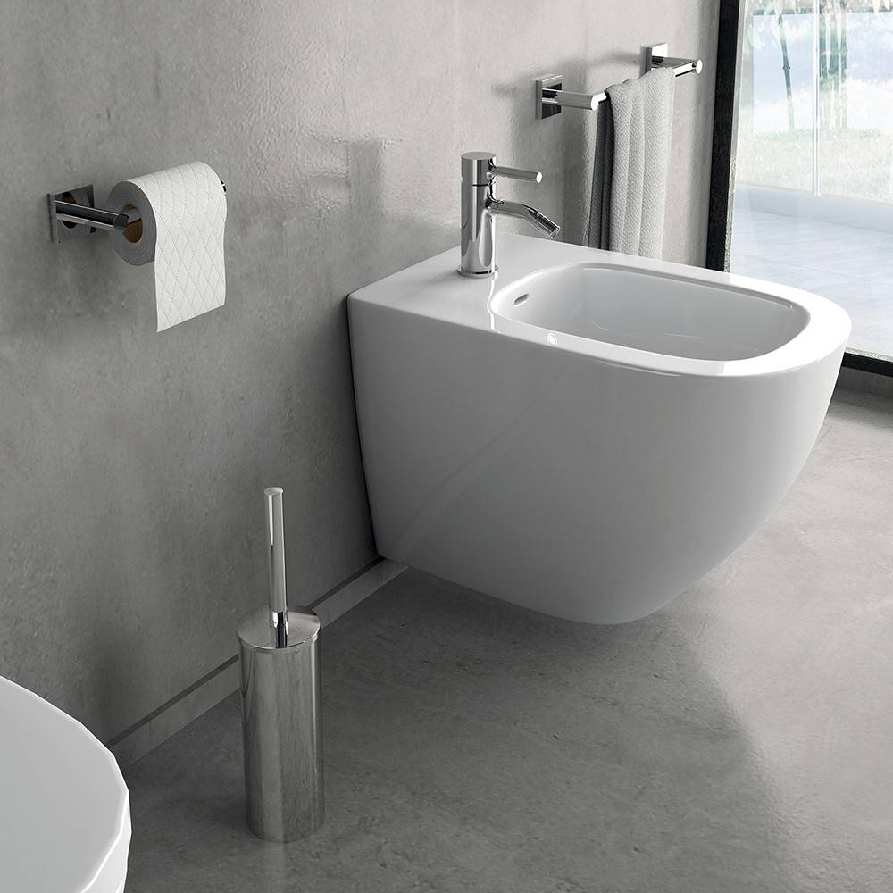 Portarotolo a muro Gedy in acciaio inox e cromall serie Fuji