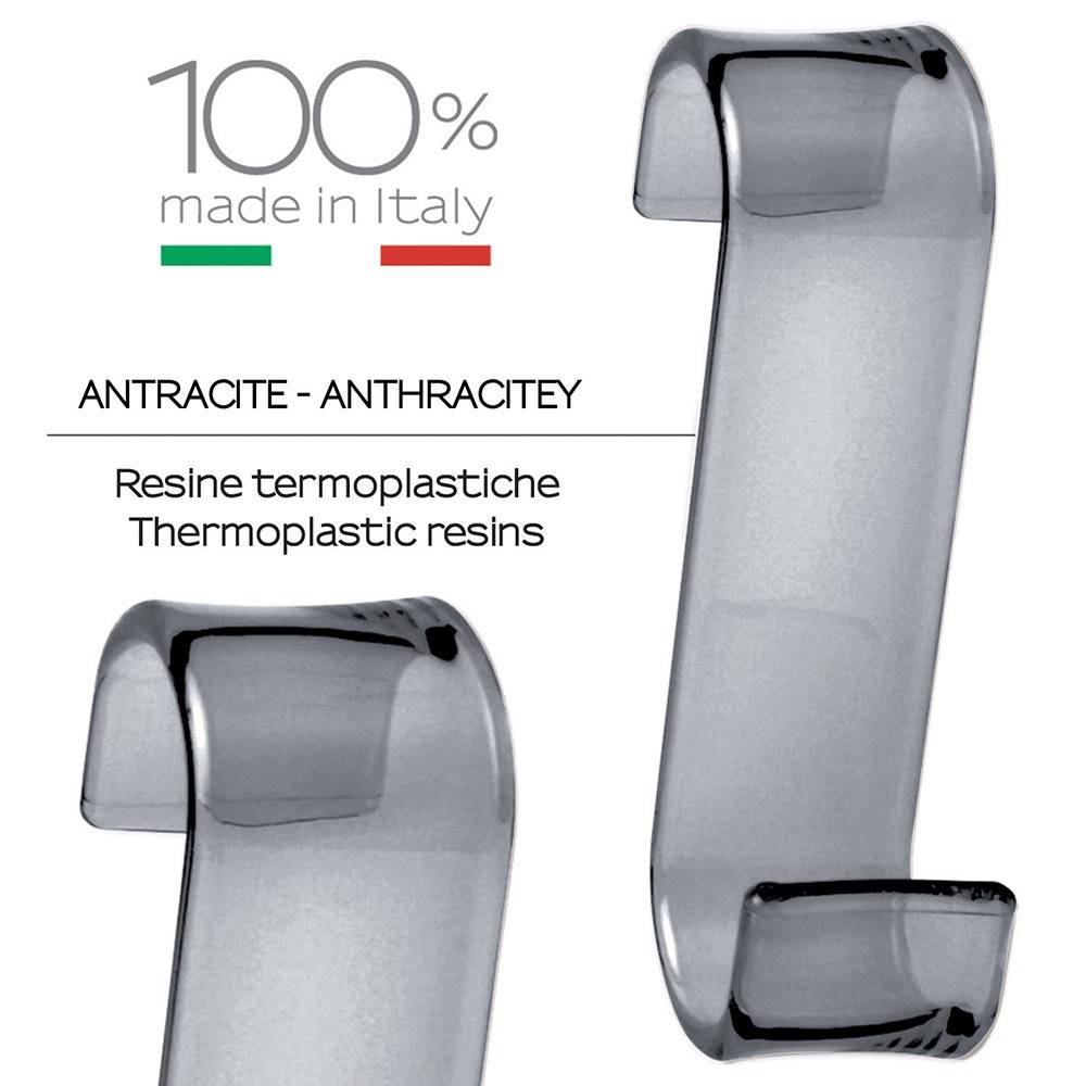 Appendiabiti per termoarredo GEDY linea Merlino in termoplastica colore Antracite