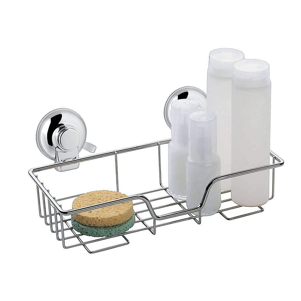 Portaoggetti doccia rettangolare GEDY linea Hot in filo Cromato a ventosa