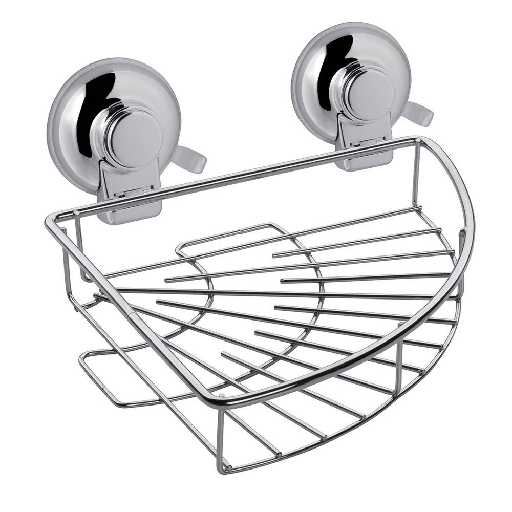 Portaoggetti doccia angolare GEDY linea Hot in filo Cromato a ventosa