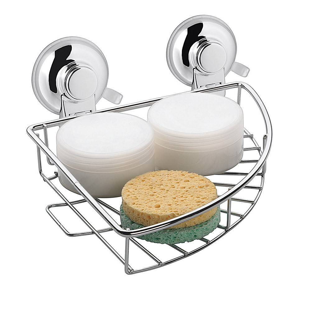 Portaoggetti doccia angolare GEDY linea Hot in filo Cromato a ventosa