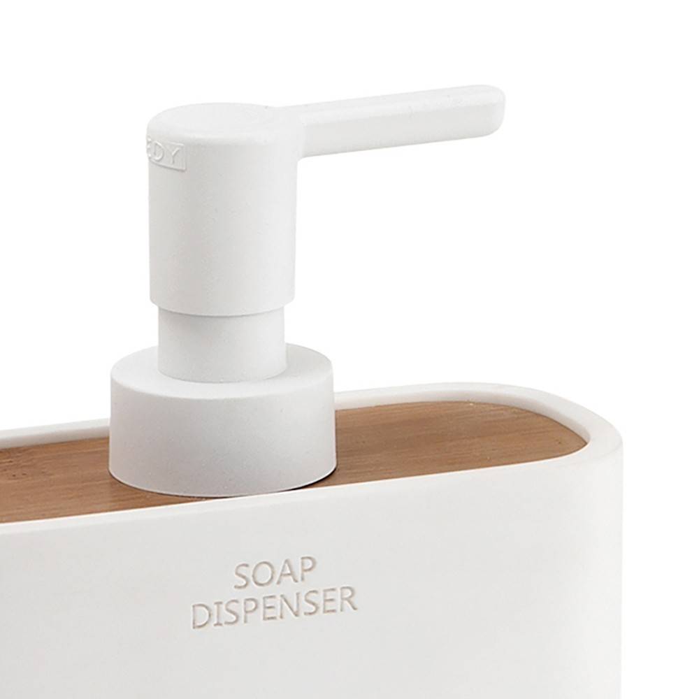 Dosasapone d' appoggio GEDY linea Ninfea in resina e legno Bianco Matt