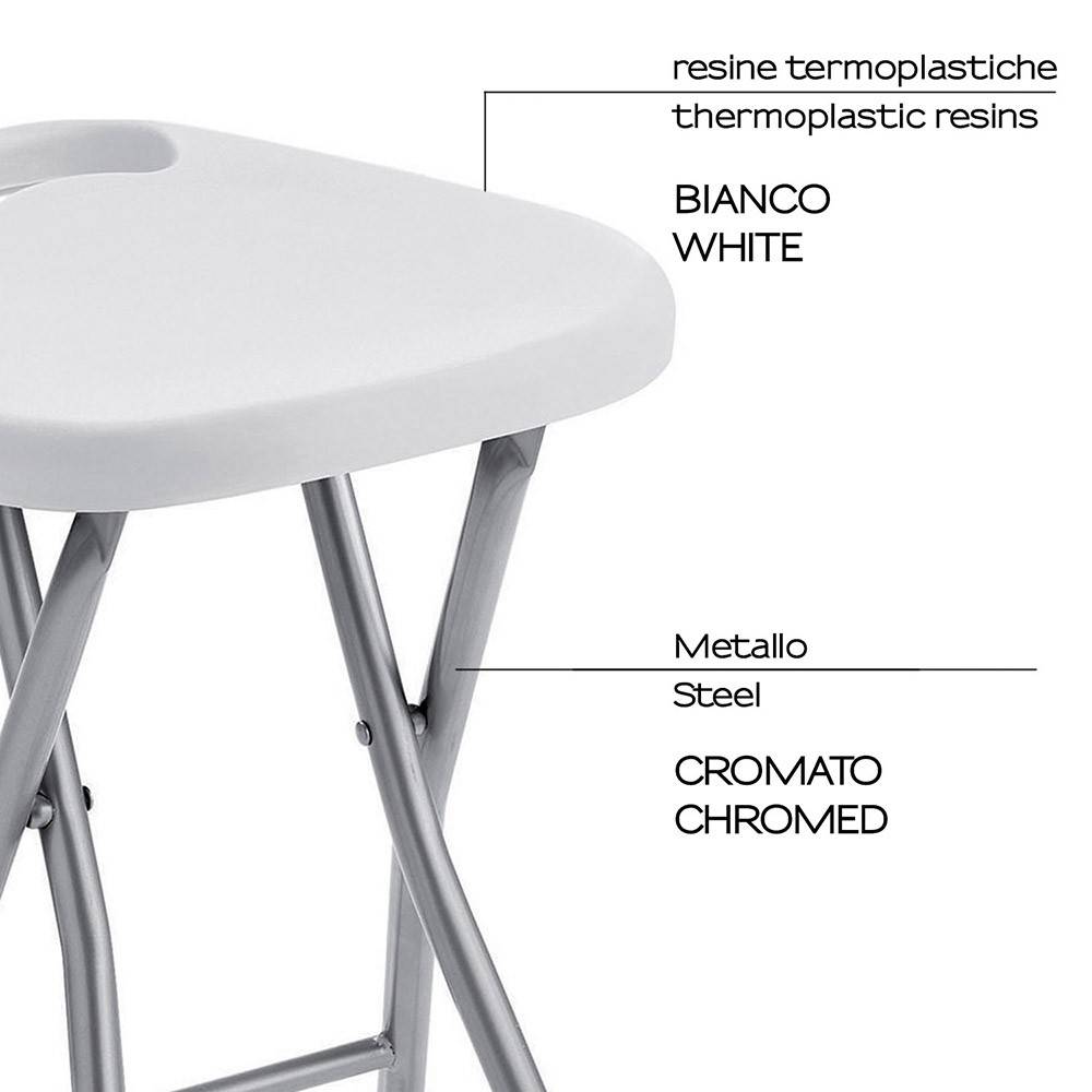 Sgabello da bagno GEDY in acciaio inox richiudibile colore Bianco
