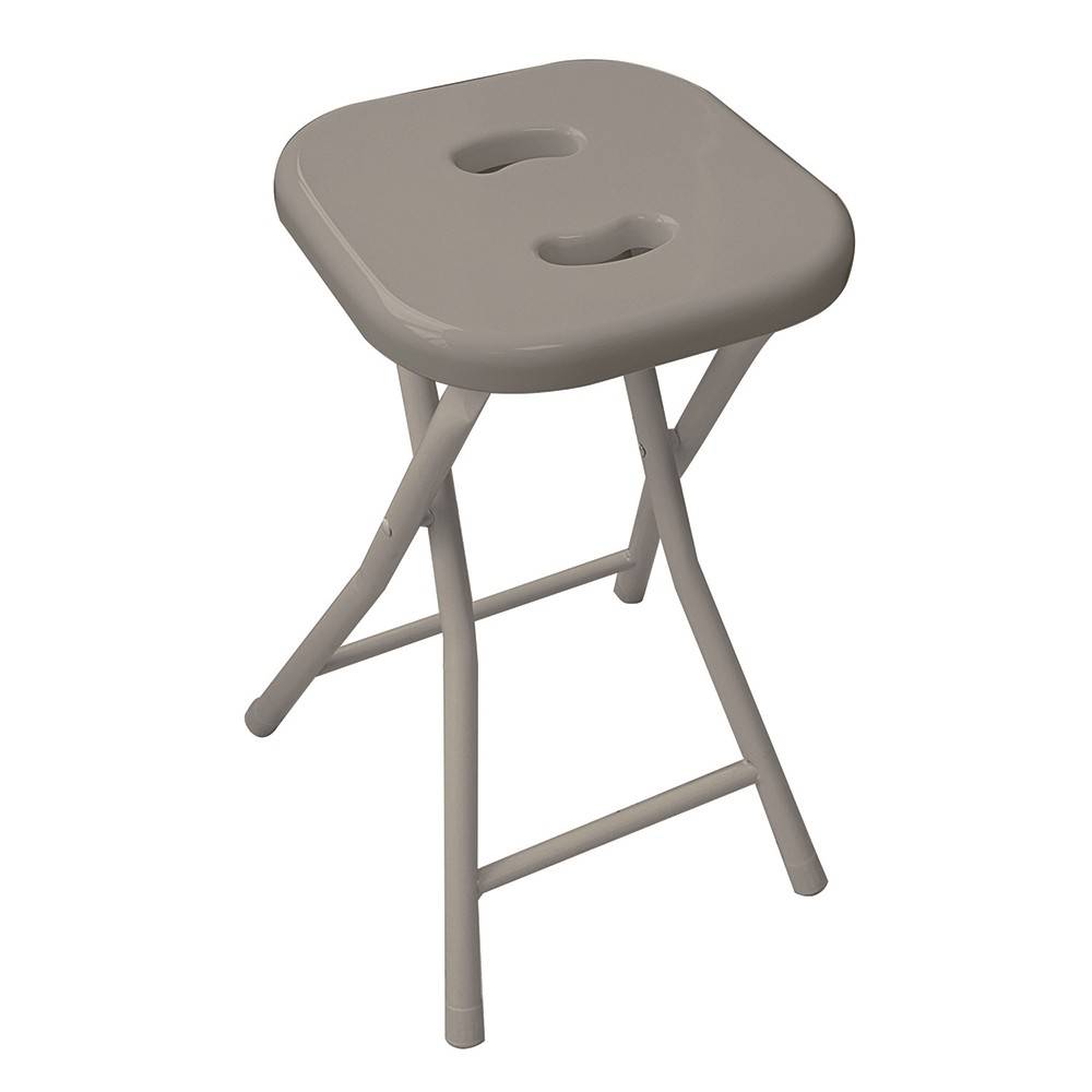 Sgabello da bagno GEDY in acciaio inox richiudibile colore Tortora