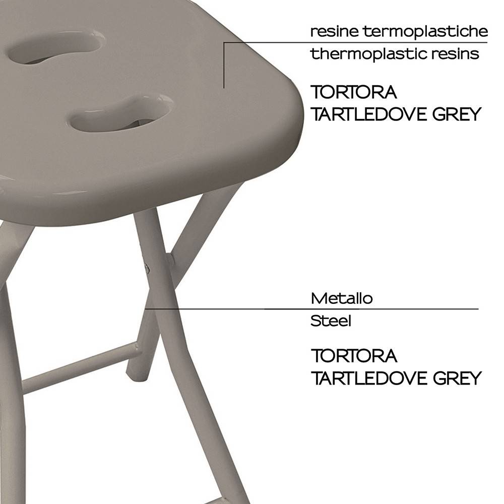 Sgabello da bagno GEDY in acciaio inox richiudibile colore Tortora