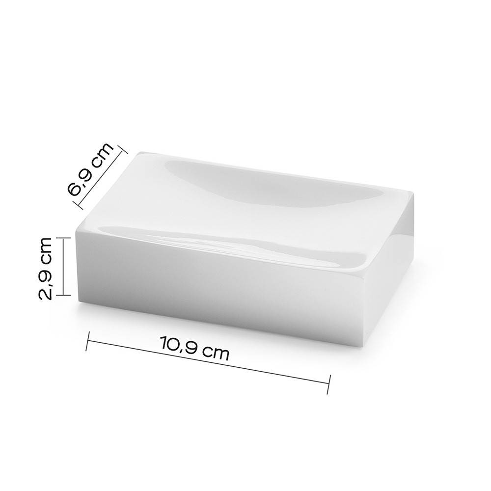 Portasapone d' appoggio GEDY linea Sofia in resina colore Bianco