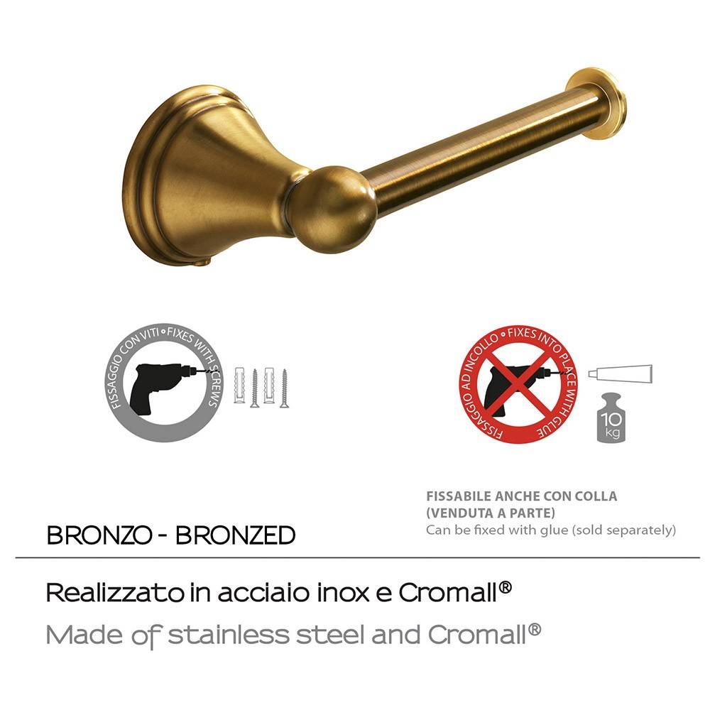 Portarotolo a muro Gedy serie Romance colore Bronzo