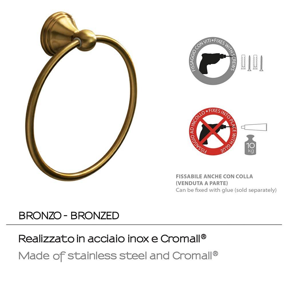 Portasalviette ad anello GEDY linea Romance Bronzo