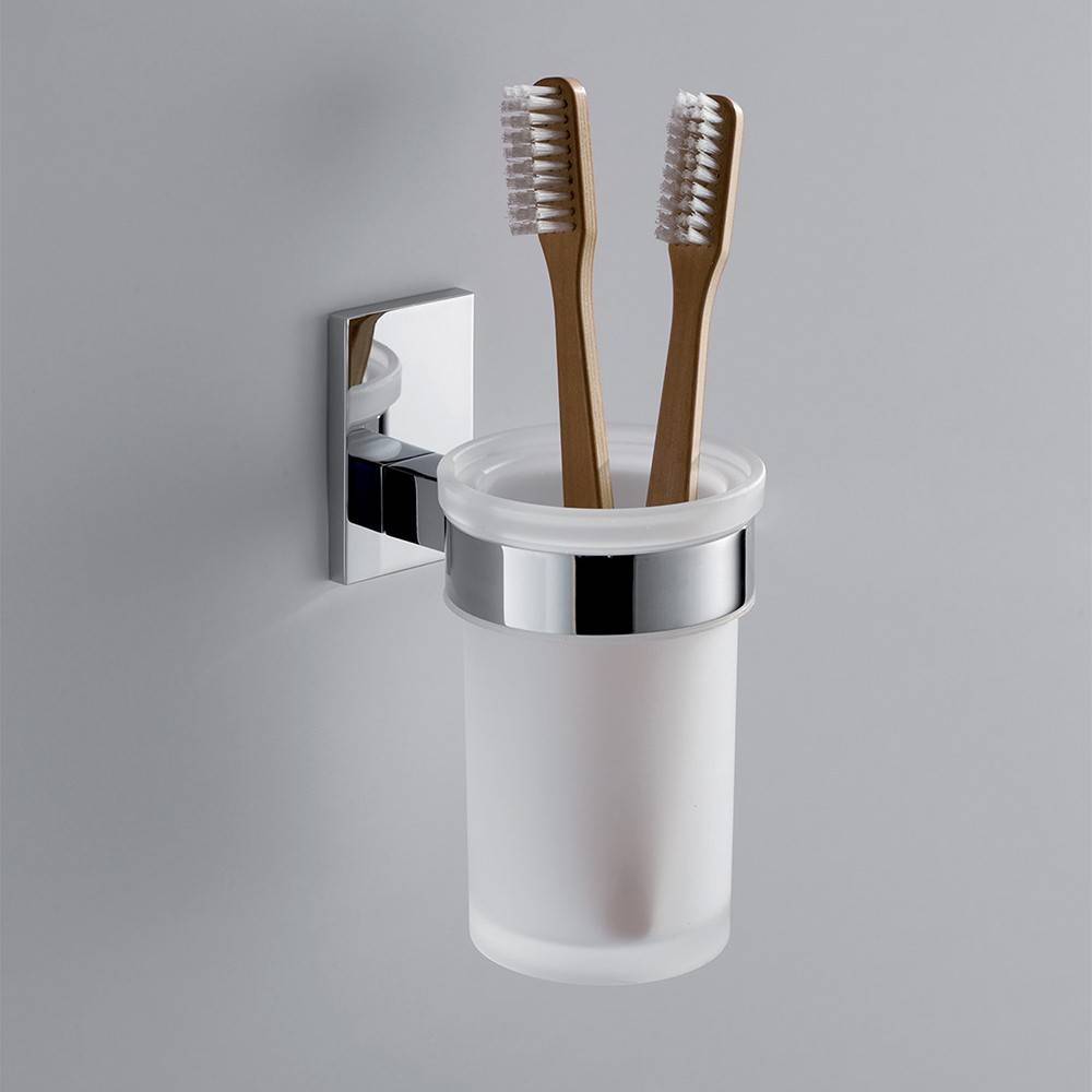 Portaspazzolini a muro GEDY linea Maine in acciaio Cromato