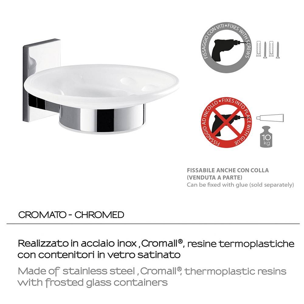 Portasapone a muro GEDY linea Maine in acciaio Cromato