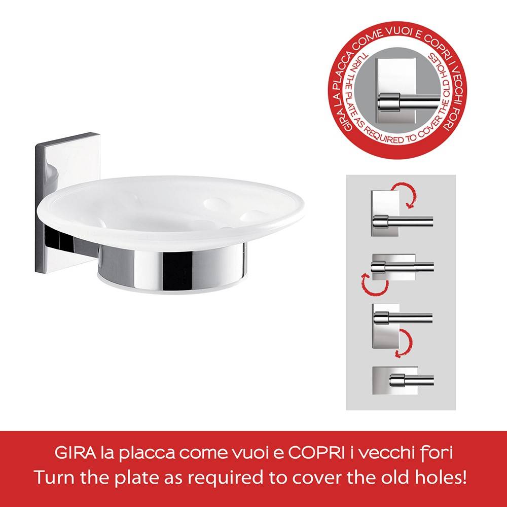 Portasapone a muro GEDY linea Maine in acciaio Cromato