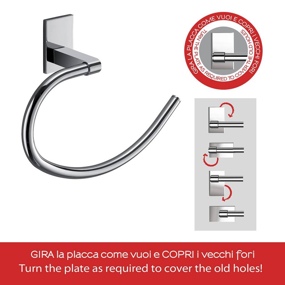 Portasalviette GEDY linea Maine ad anello Cromato