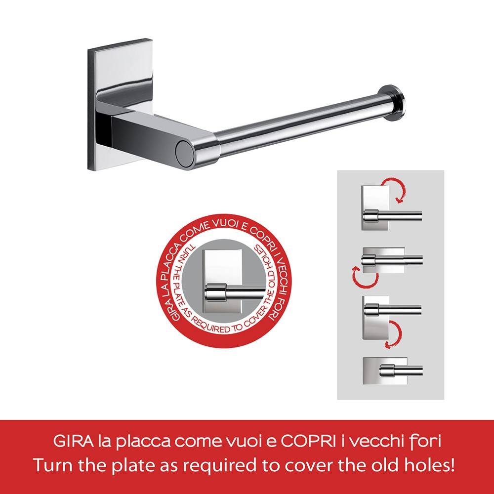 Portarotolo a muro Gedy in acciaio inox e cromall serie Maine