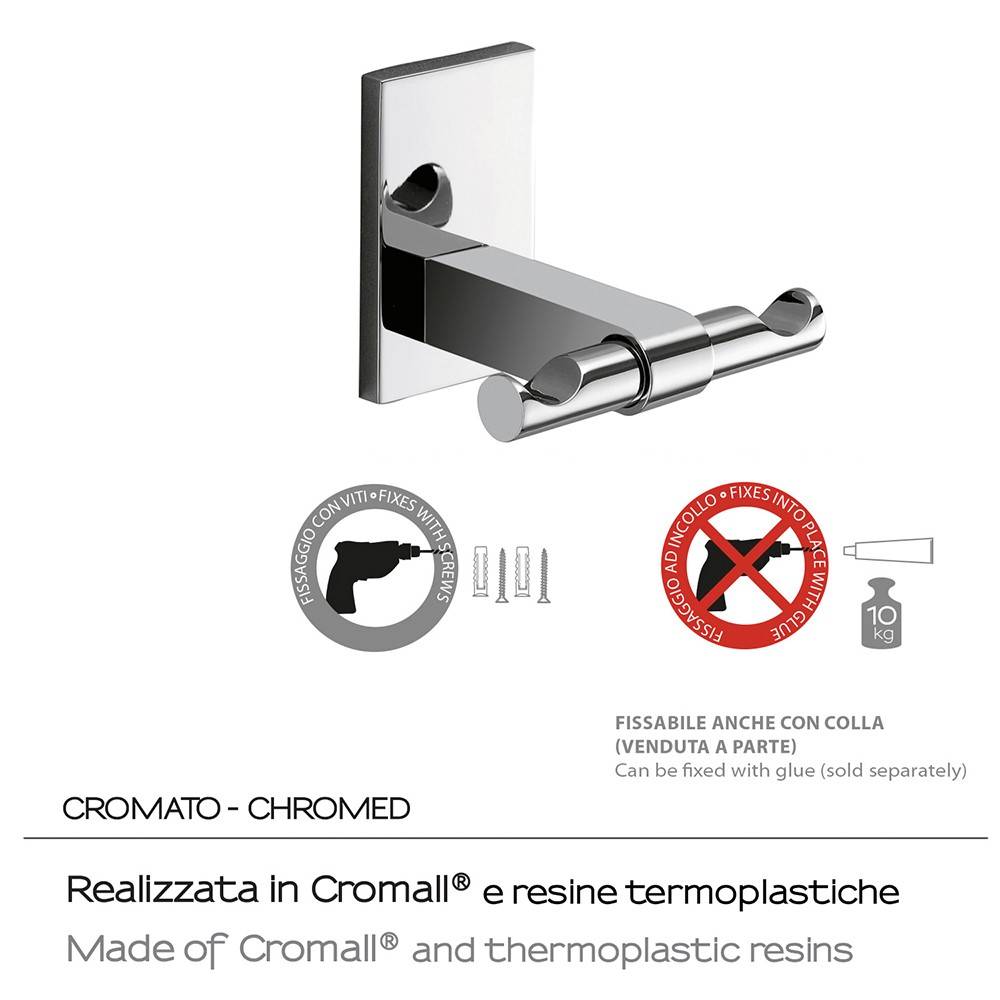 Appendiabiti a muro GEDY linea Maine doppio gancio Cromato