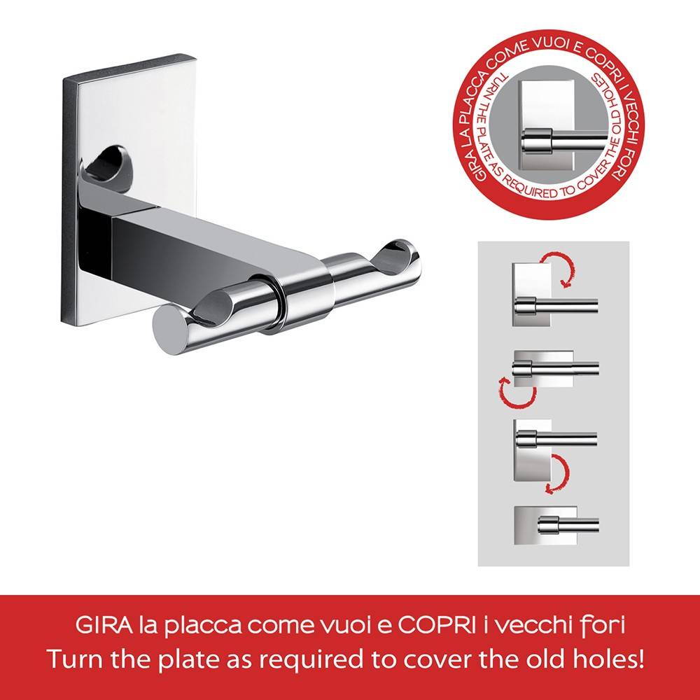 Appendiabiti a muro GEDY linea Maine doppio gancio Cromato