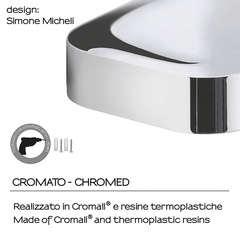 Portasapone a muro GEDY linea Outline in acciaio Cromato