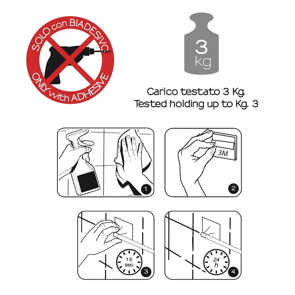 Portarotolo a muro Gedy in acciaio inox e cromall serie Wizard