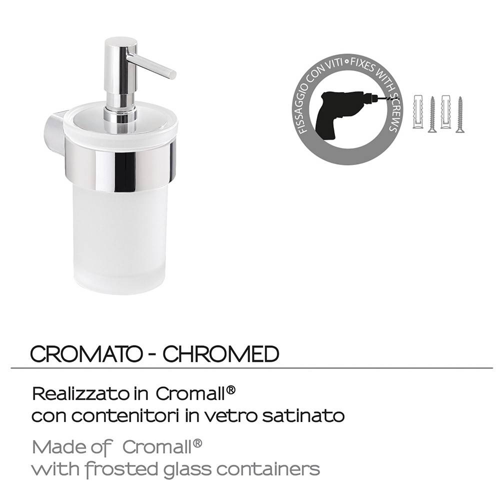 Dosasapone a muro GEDY linea Pirenei in acciaio Cromato