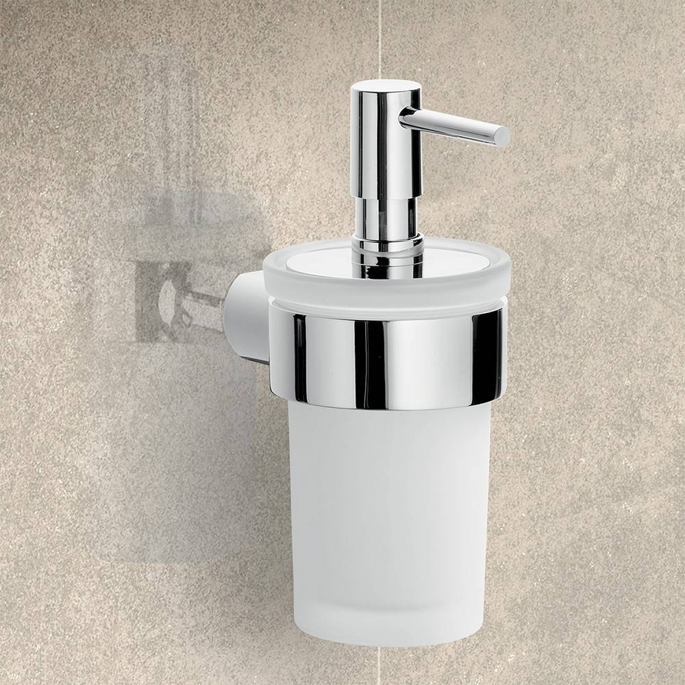 Dosasapone a muro GEDY linea Pirenei in acciaio Cromato