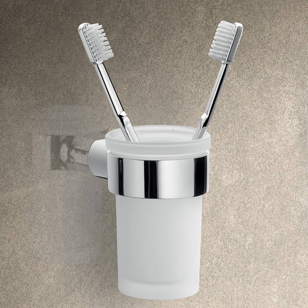 Portaspazzolini a muro GEDY linea Pirenei in acciaio Cromato