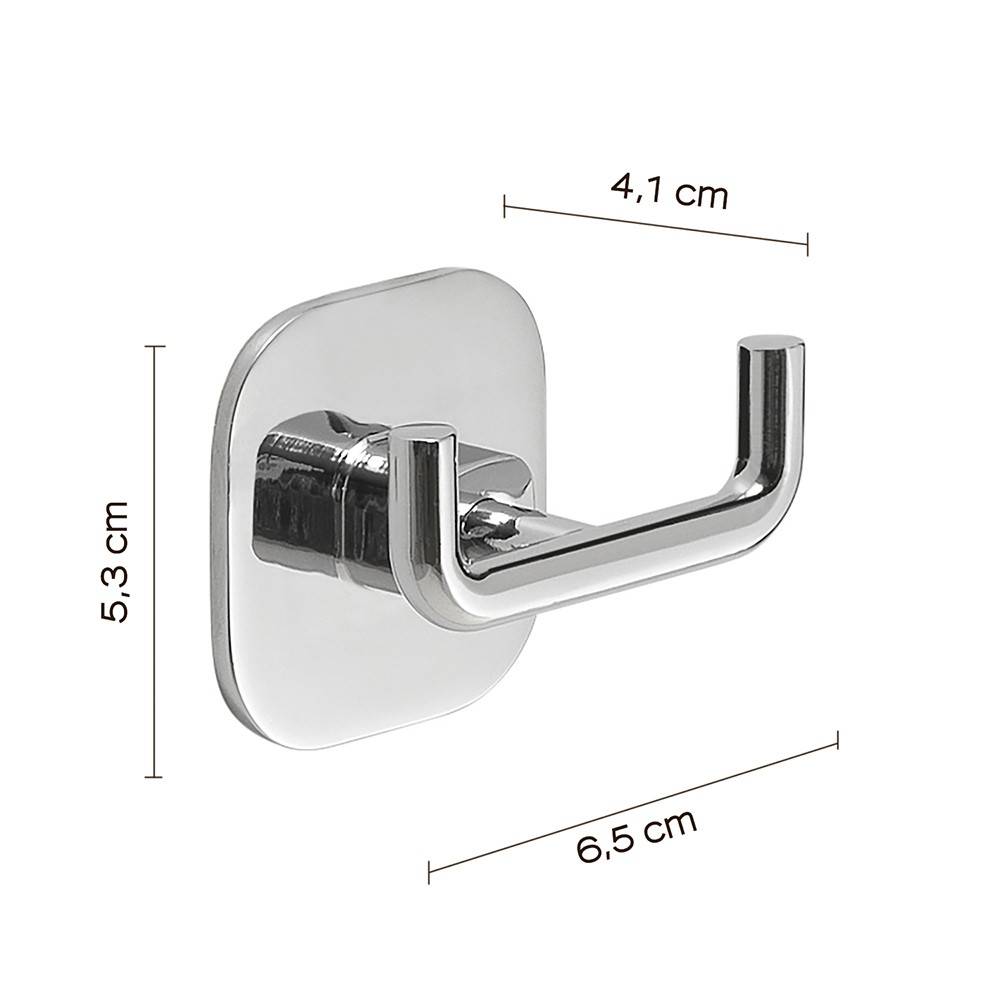 Appendiabiti a muro GEDY linea Teide doppio gancio Cromato