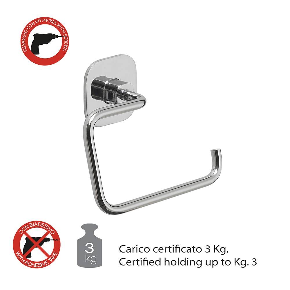 Portarotolo a muro Gedy in acciaio inox e cromall serie Teide