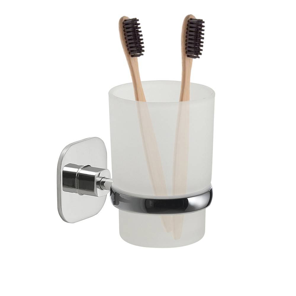 Portaspazzolini a muro GEDY linea Teide in acciaio Cromato