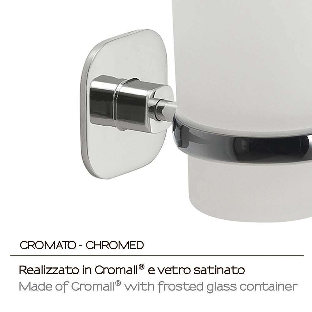 Portaspazzolini a muro GEDY linea Teide in acciaio Cromato