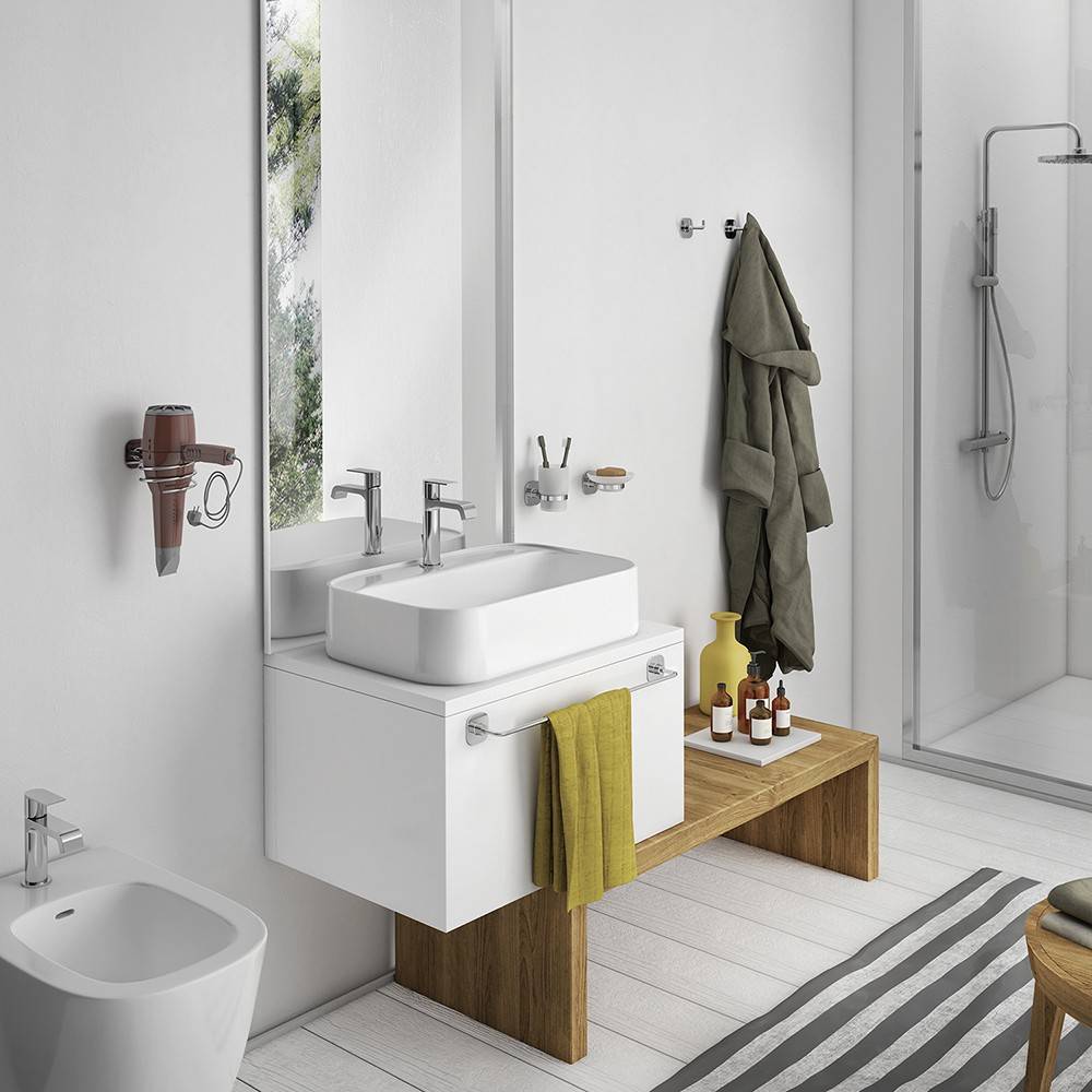 Portaspazzolini a muro GEDY linea Teide in acciaio Cromato