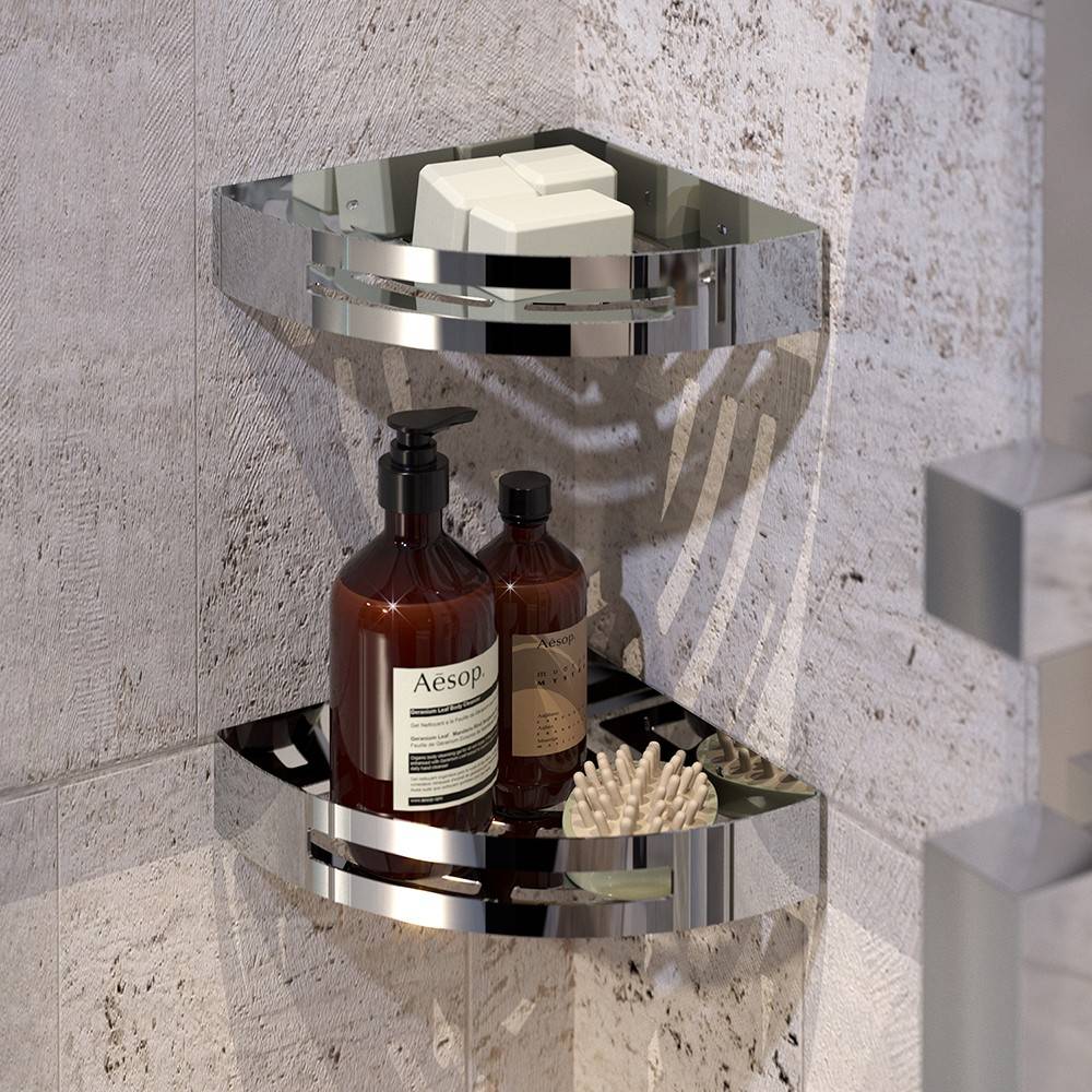 Portaoggetti doccia angolare GEDY linea Nerva cromato lucido