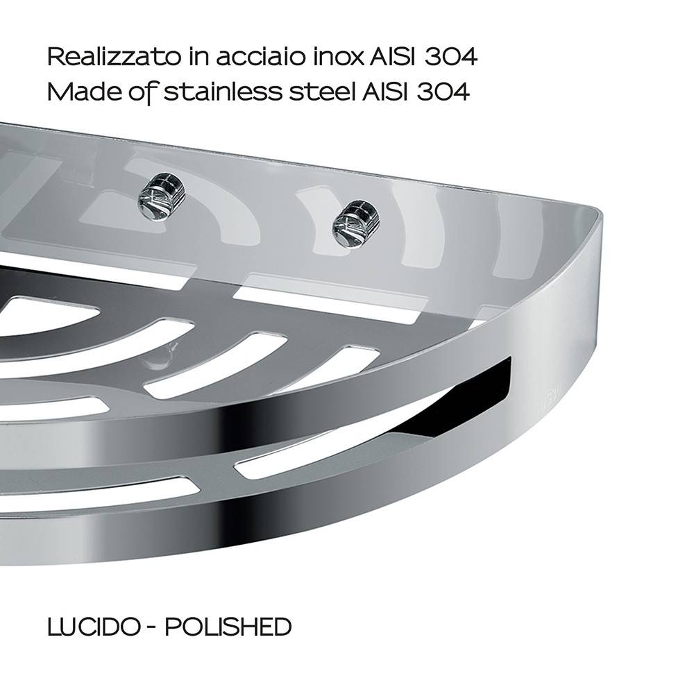 Portaoggetti doccia angolare GEDY linea Nerva cromato lucido