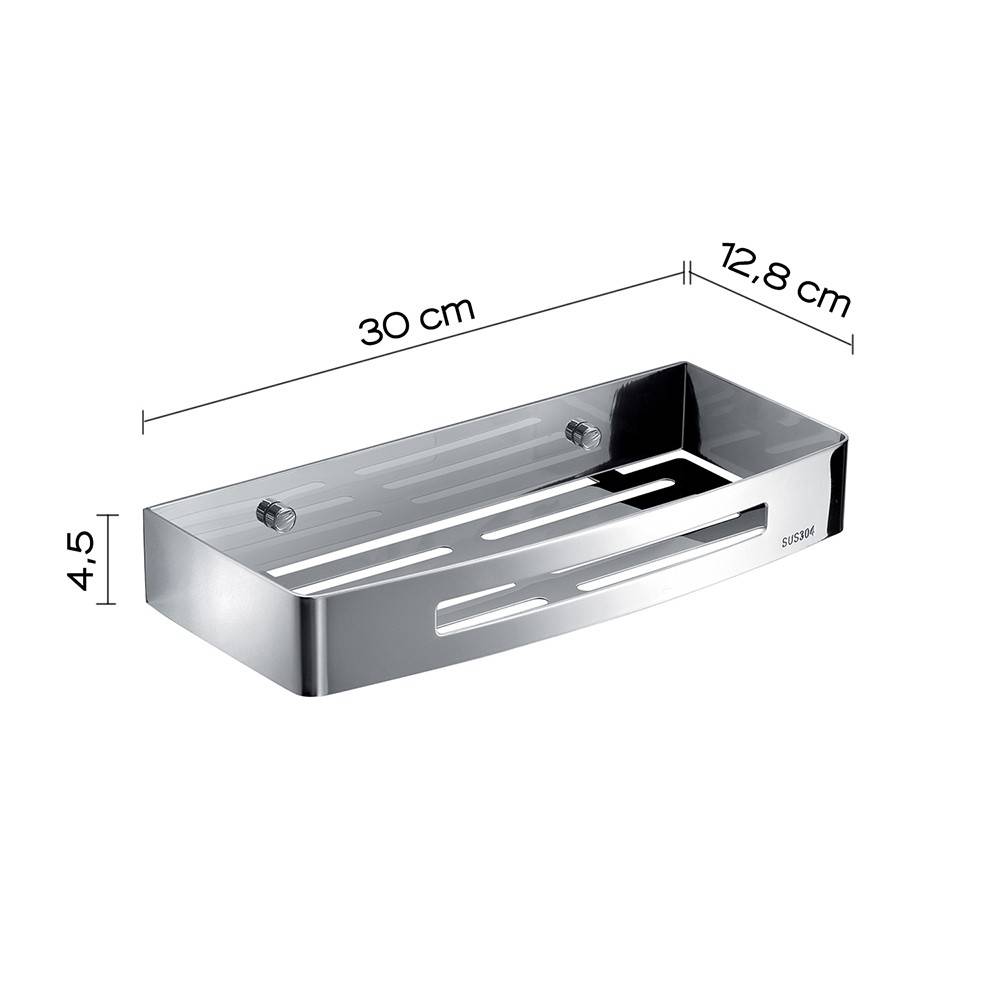 Portaoggetti doccia rettangolare GEDY linea Nerva cromato lucido