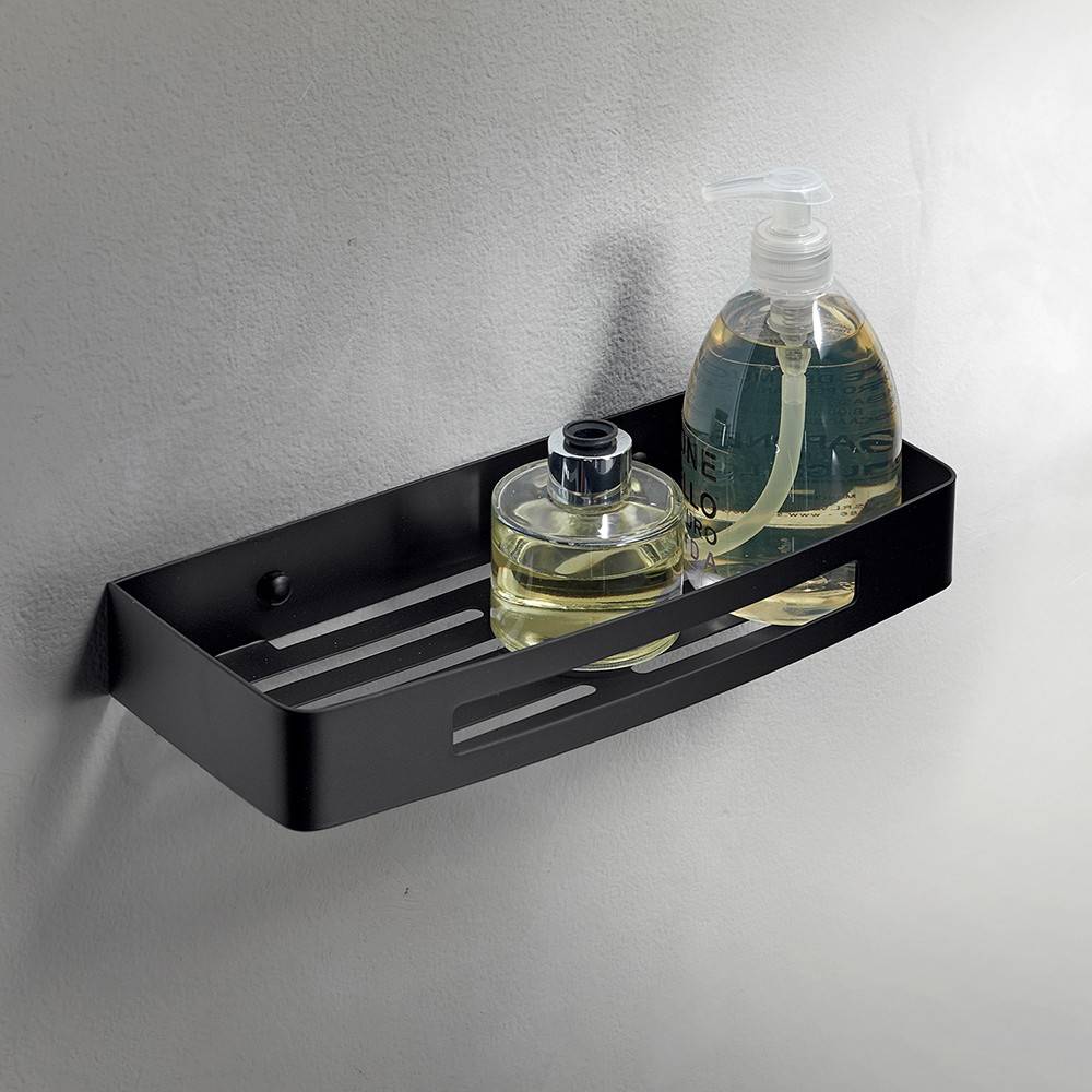 Portaoggetti doccia rettangolare GEDY linea Nerva nero matt