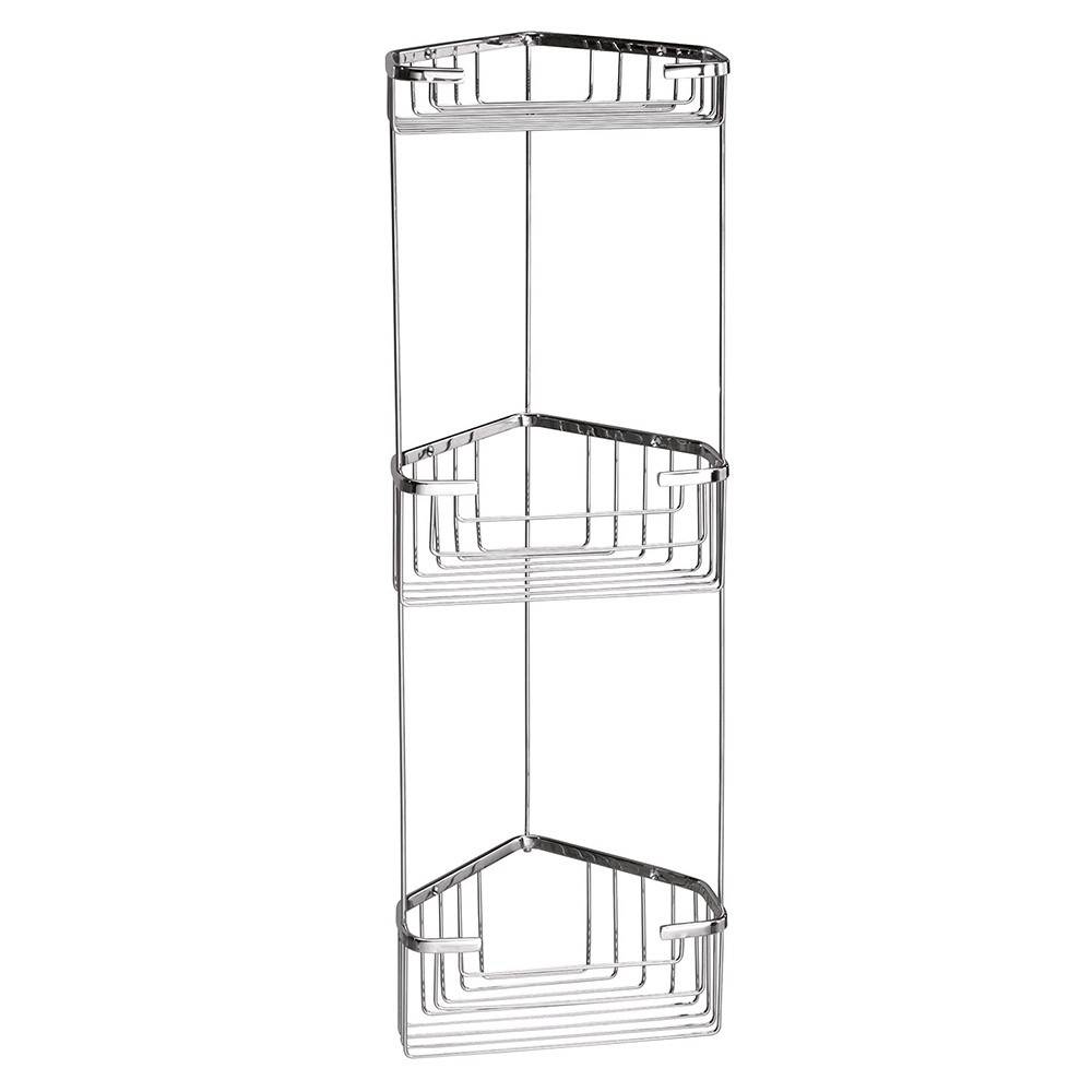 Portaoggetti doccia angolare 3 ripiani GEDY in filo Cromato